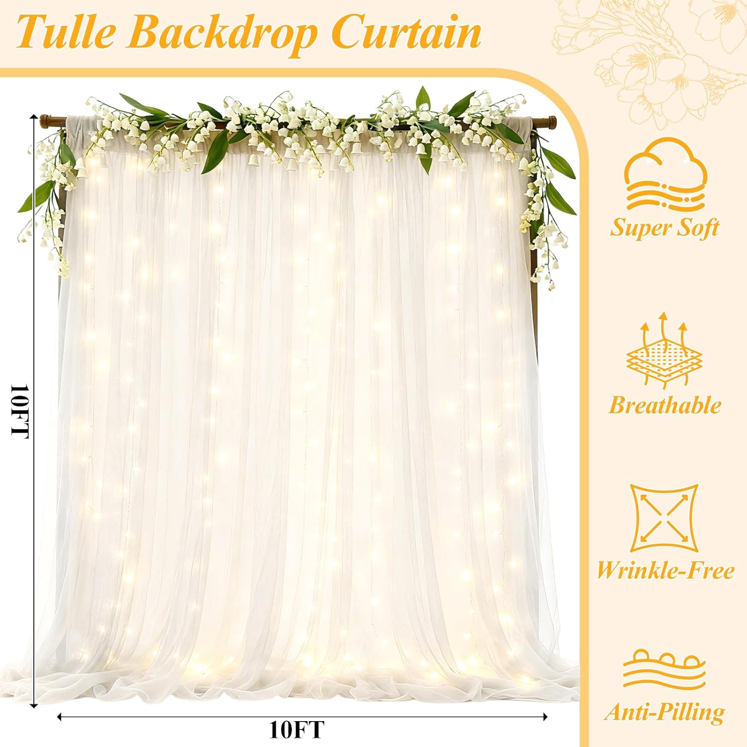 10x10ft White Tulle Backdrop C - огляд і ціна Baby Products Photoshoot